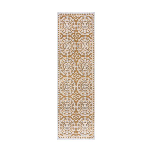 Okrovožlto-biely vonkajší koberec 80x350 cm Jardin – NORTHRUGS