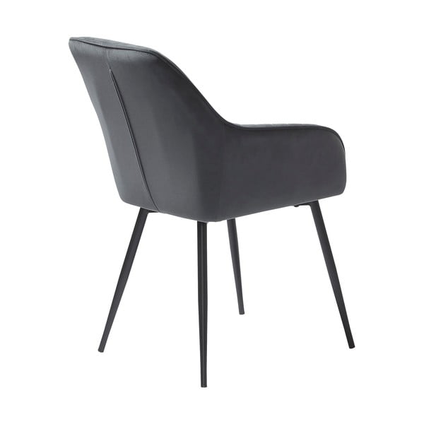 Sivé čalúnené jedálenské kreslá v súprave s podrúčkami 2 ks Nolan Stripe – Unique Furniture-image-3