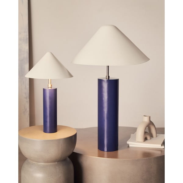 Tmavomodrá stolová lampa s kovovým tienidlom (výška 42 cm) Shiva – Kave Home-image-2