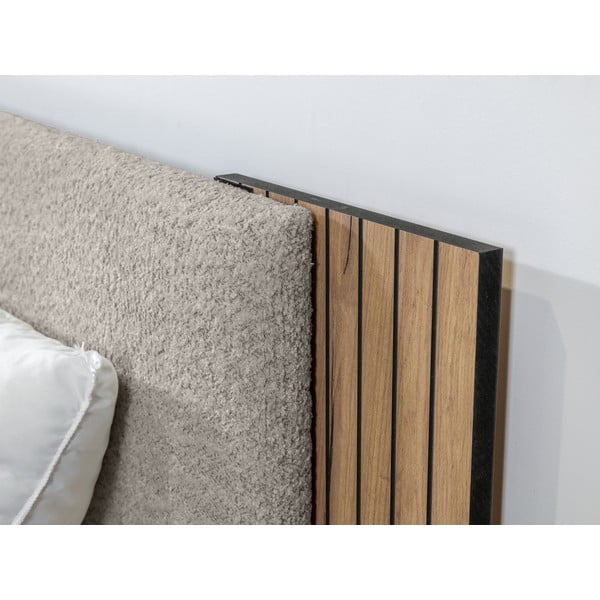 Svetlosivá dvojlôžková posteľ s roštom 140x190 cm Lior – Bobochic Paris-image-4