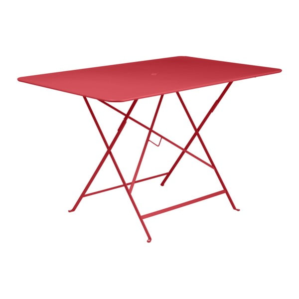 Červený skladací záhradný stolík Fermob Bistro, 117 × 77 cm