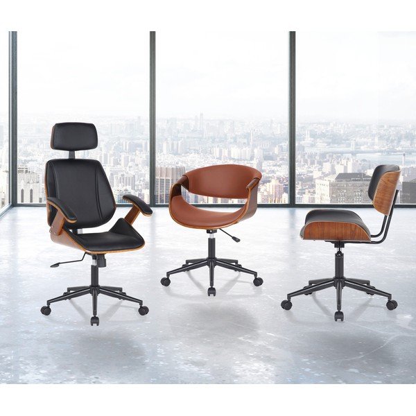 Čierna kancelárska stolička z imitácie kože Visby – Tomasucci-image-1