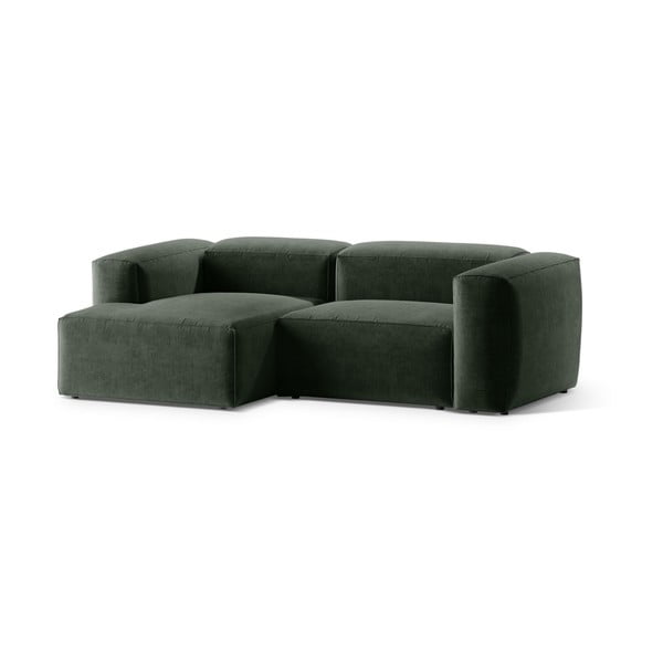 Zelená rohová pohovka (ľavý roh/s leňoškou) Bergamo – Cosmopolitan Design-image-2