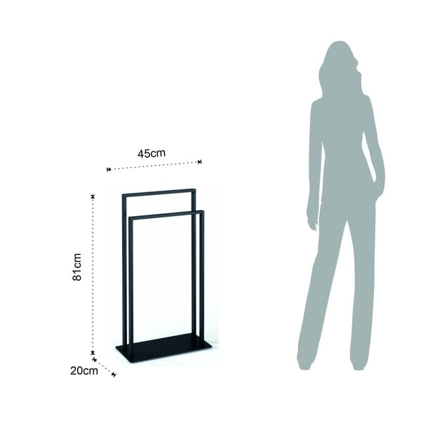 Čierny oceľový držiak na uteráky Tomasucci Emori-image-3