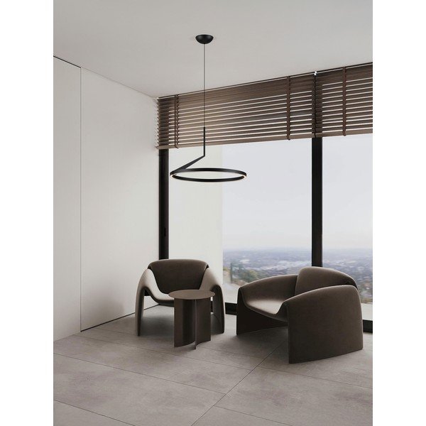 Matne čierne hliníkové LED závesné svietidlo so stmievačom ø 60 cm Tilia – Nova Luce-image-1