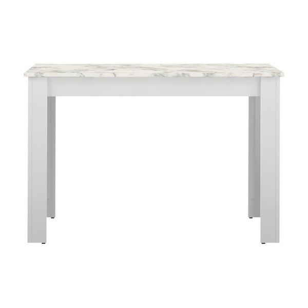 Biely jedálenský stôl s doskou v dekore mramoru 110x70 cm Nice - TemaHome 