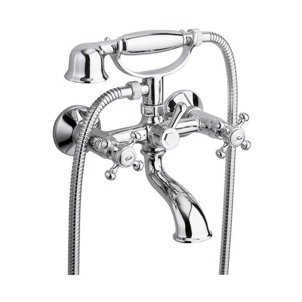 Nástenná vaňová batéria v lesklej striebornej farbe (2 výstupy) Antea – Sapho