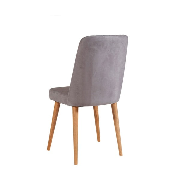 Sivá zamatová jedálenská stolička Stormi Sandalye – Kalune Design-image-1