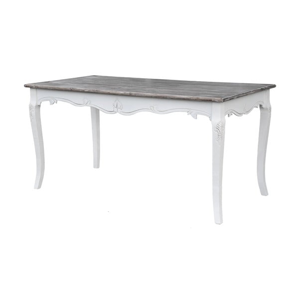 Biely jedálenský stôl z topoľového dreva s prírodnými detailmi Livin Hill Rimini, 160 × 80 cm