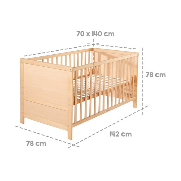 Postieľka v prírodnej farbe 70x140 cm – Roba-image-2