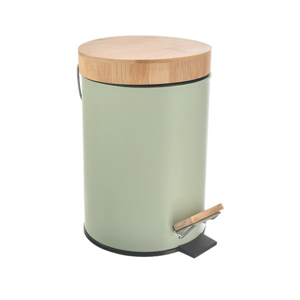Svetlozelený nášľapný kovový odpadkový kôš 3 l Greenish – Orion-image-2