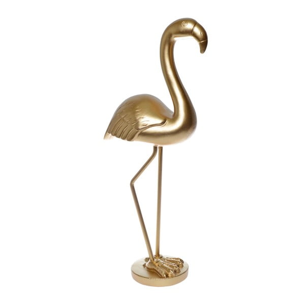 Dekoratívna soška v zlatej farbe Ewax Flamingo, výška 28 cm
