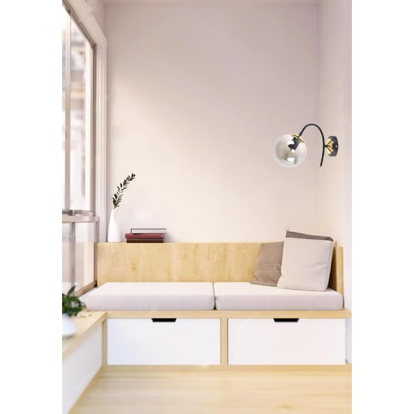 Čierne/sivé nástenné svietidlo ø 15 cm Yoyo – Squid Lighting-image-1