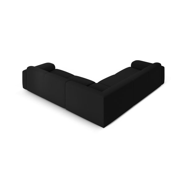 Čierna rohová pohovka z textílie bouclé (variabilná/do L) Molino – Micadoni Home-image-3