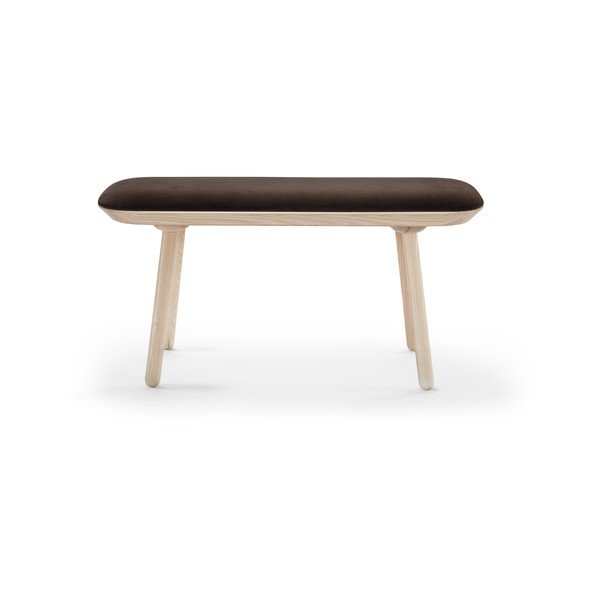 Hnedá zamatová lavica EMKO Naïve, 100 cm-image-2