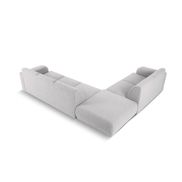 Svetlosivá rohová pohovka z textílie bouclé (ľavý roh) Molino – Micadoni Home-image-3