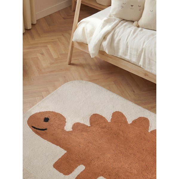 Oranžový/krémovobiely prateľný/ručne tkaný bavlnený detský koberec 140x200 cm Snuggle Doro – Hanse Home-image-2