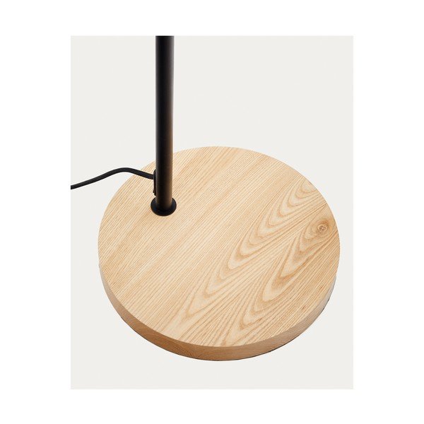 Čierna/v prírodnej farbe stojacia lampa s kovovým tienidlom (výška 150 cm) Catlar – Kave Home-image-4