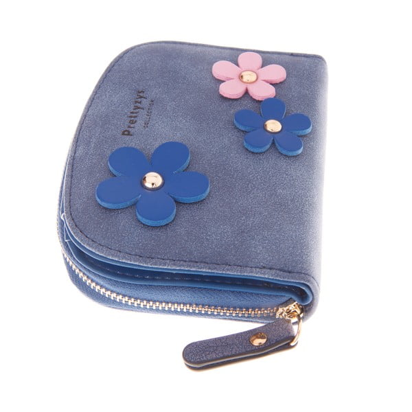 Malá peňaženka Wild Flowers, modrá