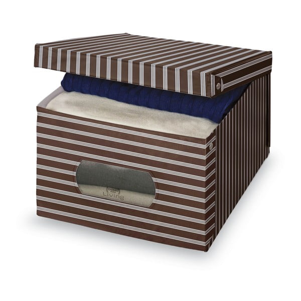 Hnedo-sivý úložný box Domopak Living, 24 × 50 cm
