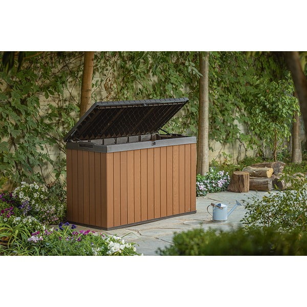 Hnedý plastový záhradný úložný box Darwin – Keter-image-1