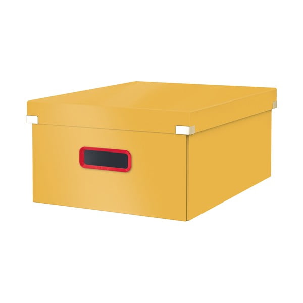 Žltý kartónový úložný box s vekom 48x37x20 cm Click&Store – Leitz