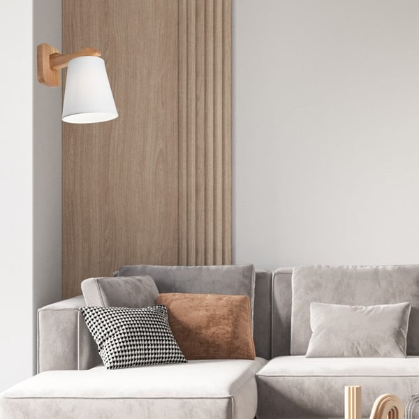 Bielo-hnedé nástenné svietidlo ø 16 cm Andreas – LAMKUR-image-1