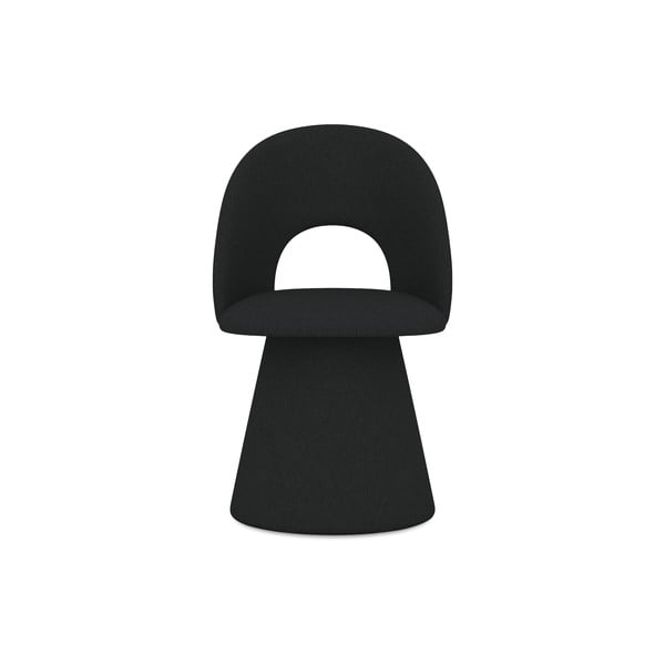 Čierne čalúnené jedálenské kreslo Kalo – Makamii-image-1