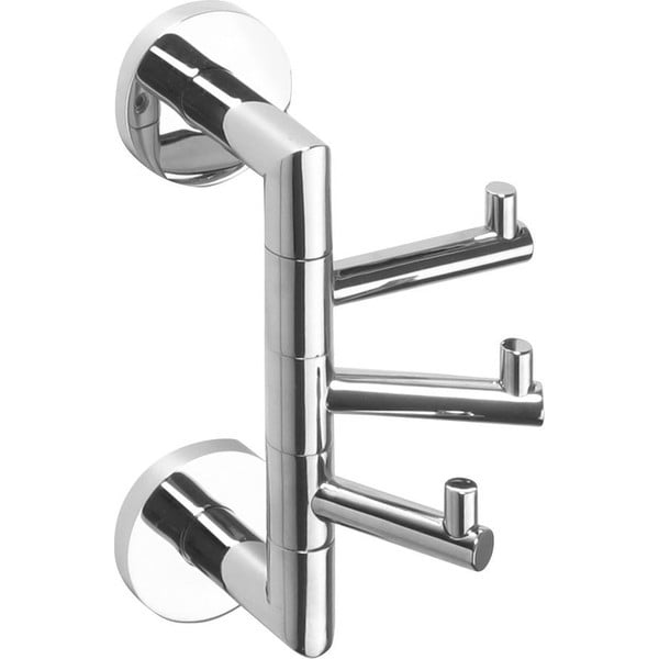 Nástenný mosadzný držiak na uteráky v lesklo striebornej farbe X-Round – Sapho