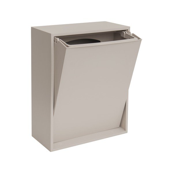 Svetlosivý odpadkový kôš na triedený odpad/nástenný z recyklovaného plastu Recycling Box – ReCollector