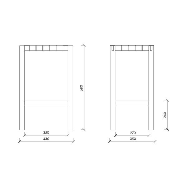 Hnedá barová stolička z dubového dreva (výška sedadla 68 cm) Toli – noo.ma-image-4