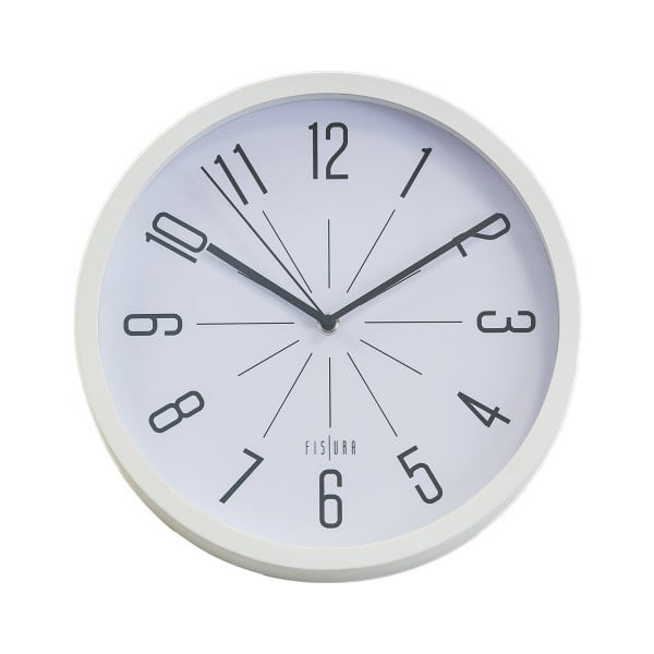 Biele nástenné hodiny Fisura Neo Dial, ⌀ 30 cm