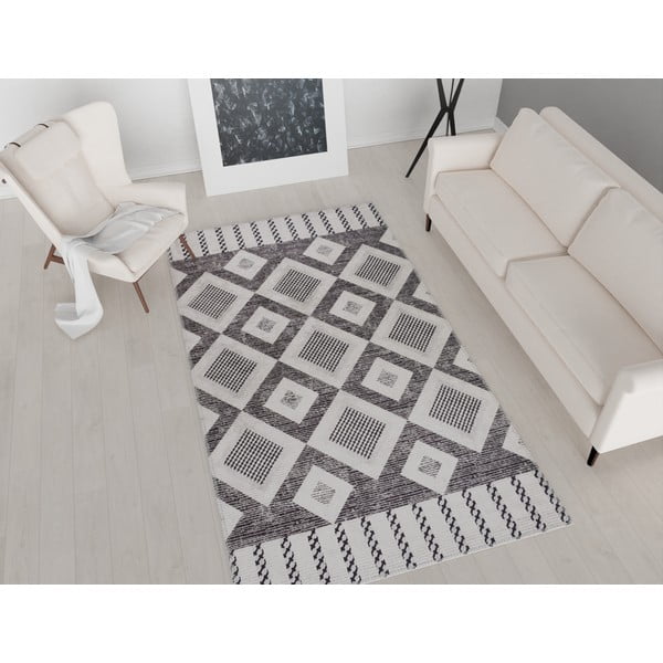 Sivý prateľný koberec behúň 200x80 cm - Vitaus-image-1