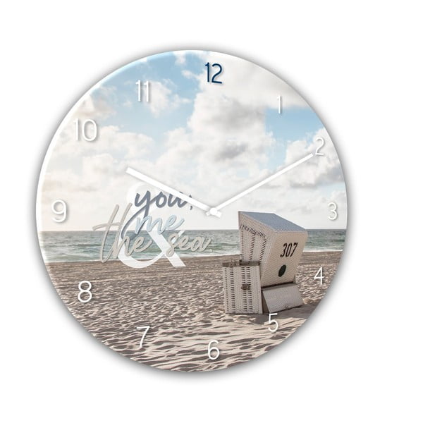 Sklenené nástenné hodiny Styler The Se, ø 30 cm-image-2