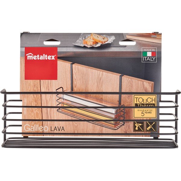 Čierna kovová závesná kuchynská polica Metaltex Galileo Lava Large-image-3