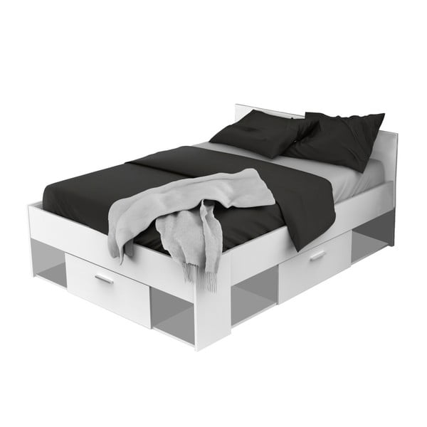 Biela posteľ s úložným priestorom 13Casa Utah, 120 x 190/200 cm