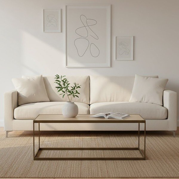 Hnedý/v prírodnej farbe konferenčný stolík s doskou v dubovom dekore 40x120 cm Grenoble – Premier Housewares-image-1
