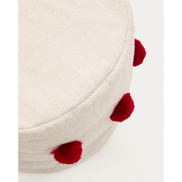 Červený/béžový taburet Manua – Kave Home-image-1