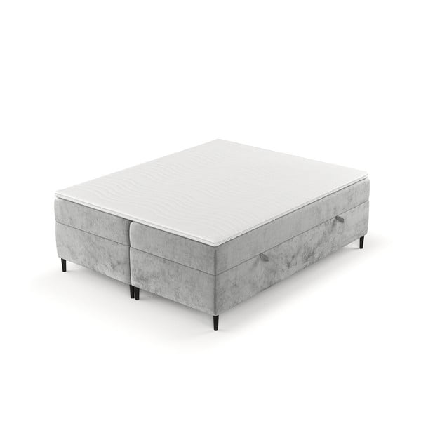 Sivá boxspring posteľ s úložným priestorom 140x200 cm Araya – Maison de Rêve