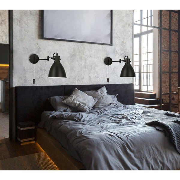 Čierne kovové nástenné svietidlo Espera - Candellux Lighting-image-1
