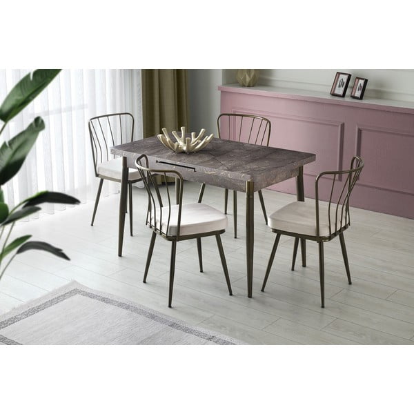 Sivé kovové jedálenské stoličky v súprave 2 ks Yildiz – Kalune Design-image-1