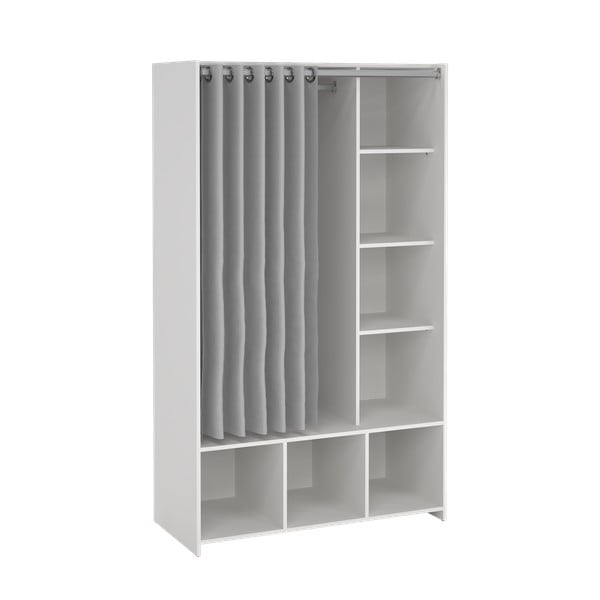 Bielo-sivá šatníková skriňa 105x180 cm Kit – Tvilum-image-2