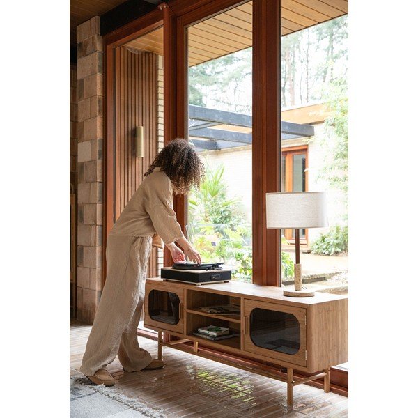 Bambusový TV stolík v prírodnej farbe 150x55x40 cm Caroun – Dutchbone-image-4