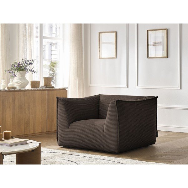 Hnedé menčestrové kreslo Giorgia – Bobochic Paris-image-1