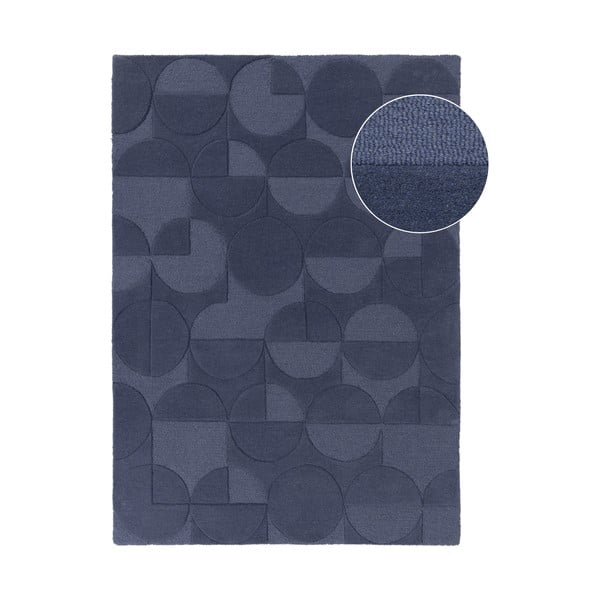 Modrý koberec z vlny Flair Rugs Gigi, 120 × 170 cm