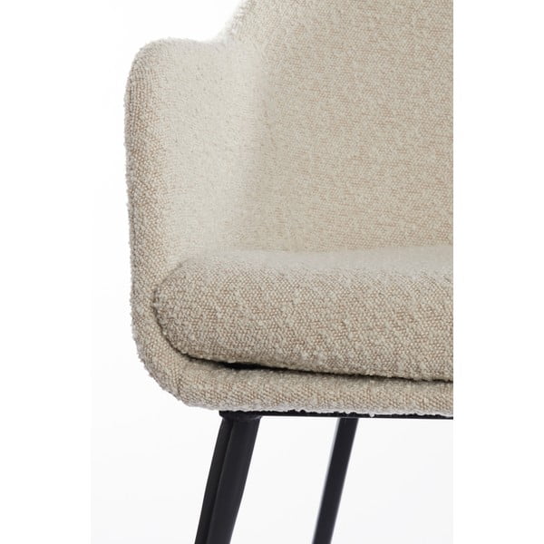 Krémovobiele čalúnené jedálenské kreslo s podrúčkami Leone – Light & Living-image-4