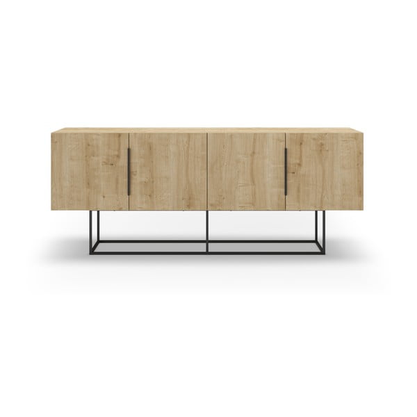 Nízka komoda v dekore duba v prírodnej farbe 200x80 cm Titan – Marckeric