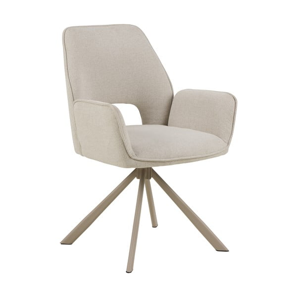 Béžové čalúnené jedálenské kreslo s podrúčkami Graham – Actona