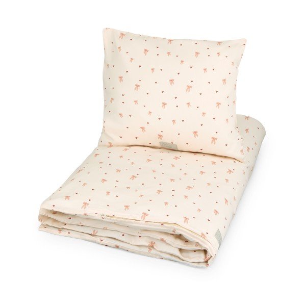 Svetložltá/ružová detská obliečka do postieľky z Bio bavlny 100x140 cm Bows – Cam Cam Copenhagen