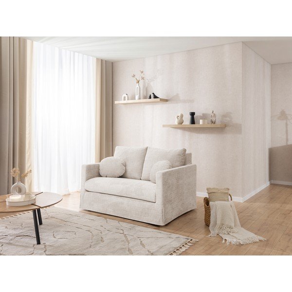 Krémovobiela pohovka 140 cm Paphos – Ropez-image-4